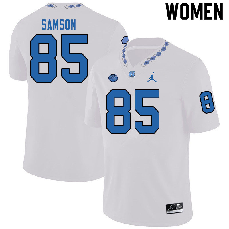 Jordan Brand Women #85 Dom Samson North Carolina Tar Heels College Football Jerseys Sale-White